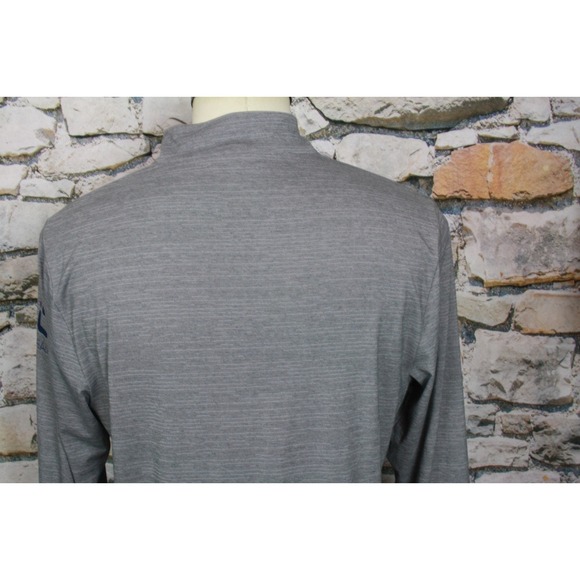 TRAVIS MATTHEW Men's Jersey Gray Chest Strip 1/4 zip Mock Neck Poly Cotton L - Picture 12 of 15